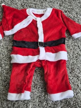 BIG ELEPHANT Baby Santa Claus Outfit and Hat Set Christmas Red White